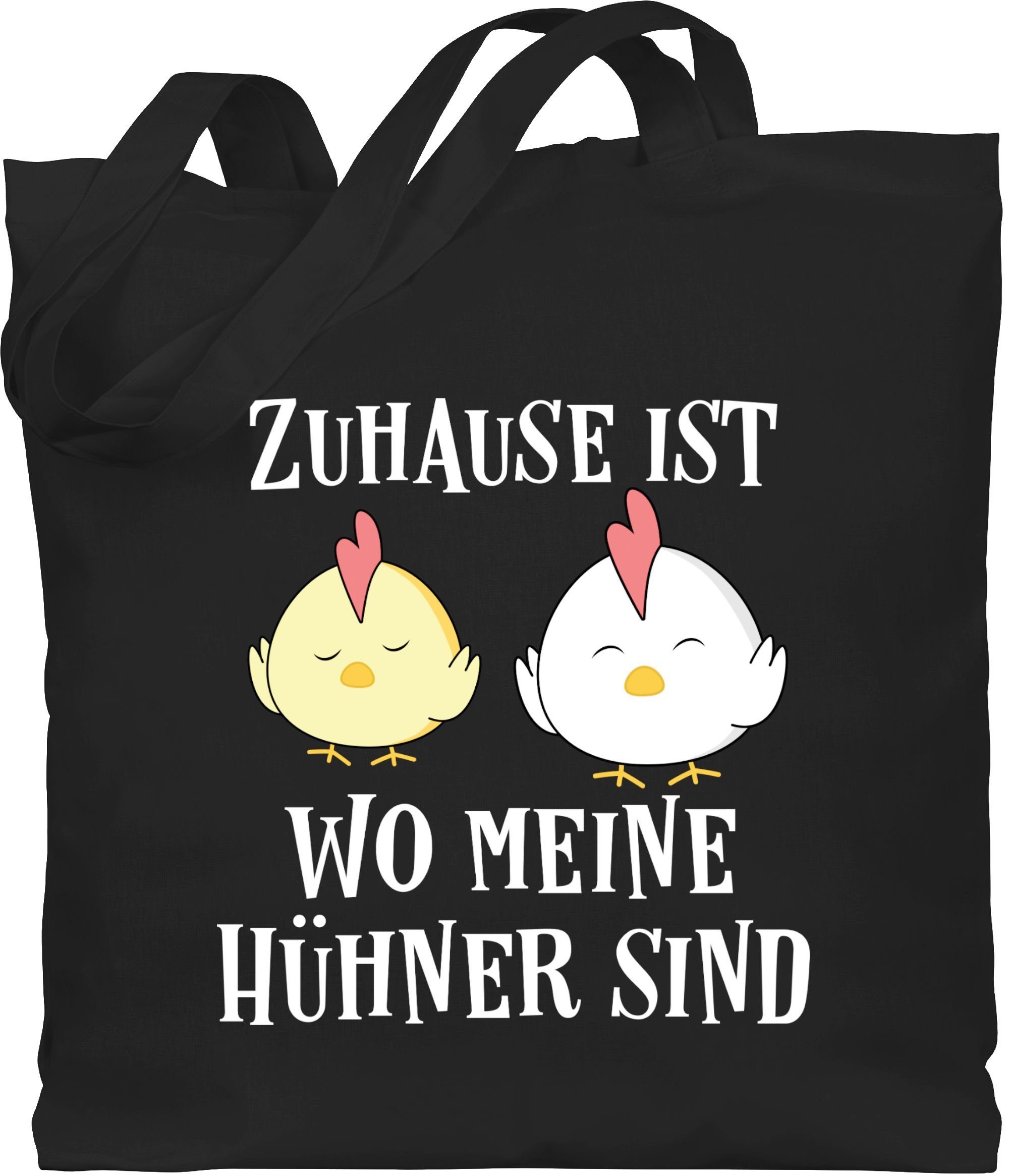 Shirtracer Umhängetasche »Zuhause ist wo meine Hühner sind weiß